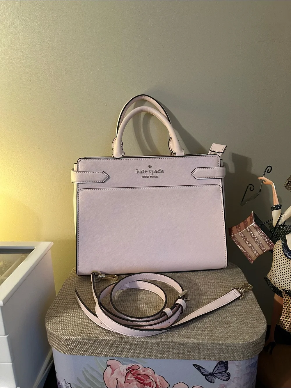 kate spade Staci Blush Pink Leather Medium Crossbody Satchel
